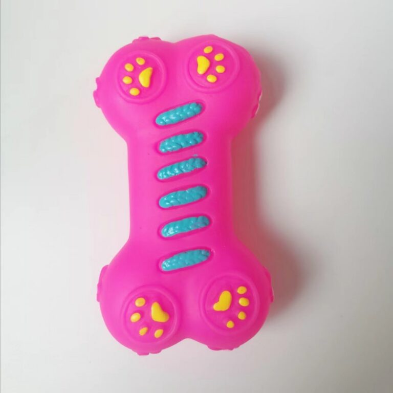 Squeaky Vinyl Double‑sided Paw Print Bone