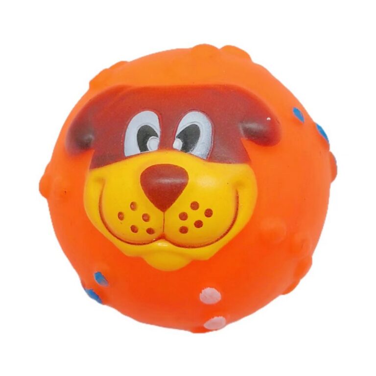 Squeaky Vinyl Dog Face Ball
