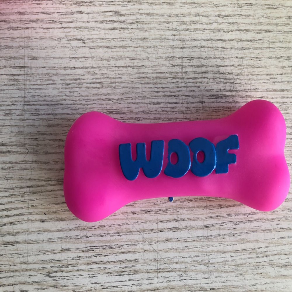 Squeaky Vinyl Woof Bone