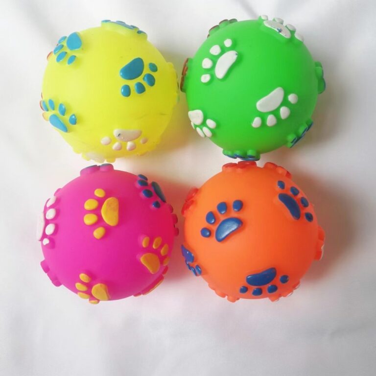Squeaky Vinyl 5.5 cm Paw Print Ball