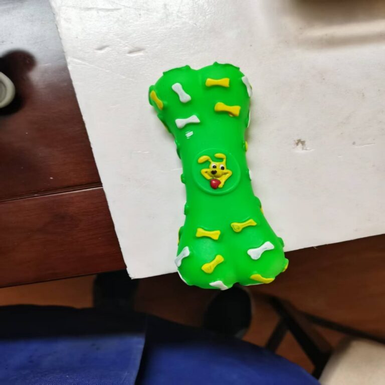 Squeaky Vinyl Dog Head Bone