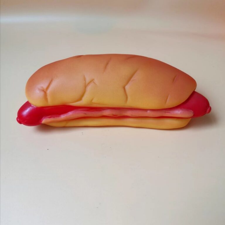 Squeaky Vinyl Medium Stuffed Hot Dog