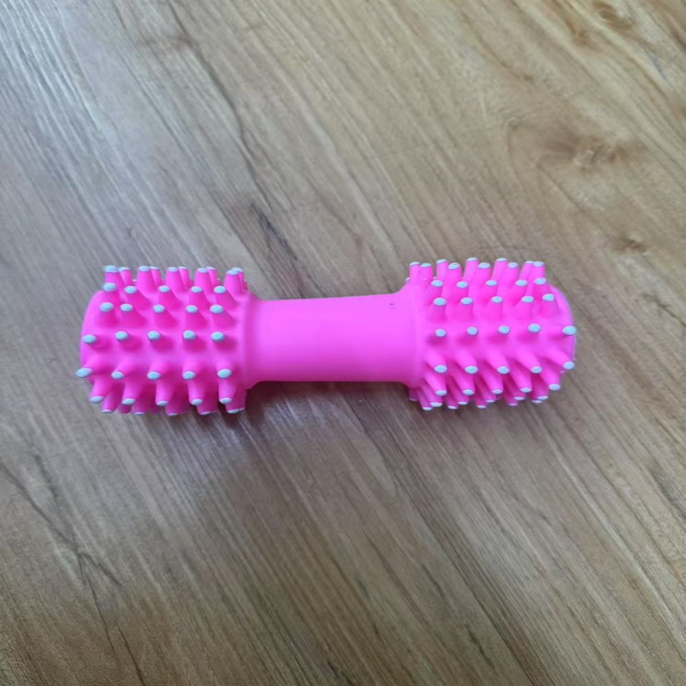 Squeaky Vinyl Double‑headed Spiky Dumbbell