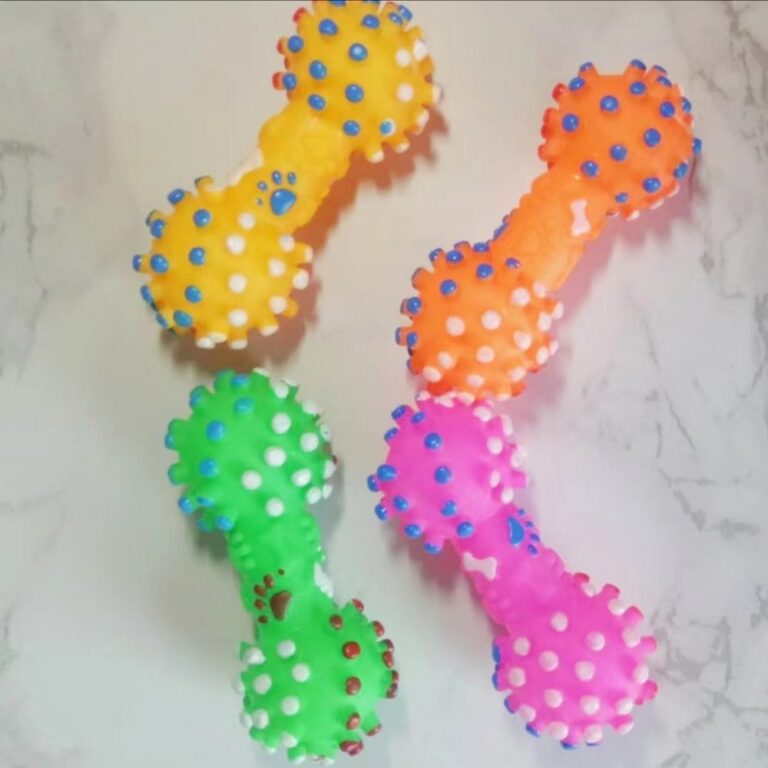 Squeaky Vinyl Small Spiky Dumbbell