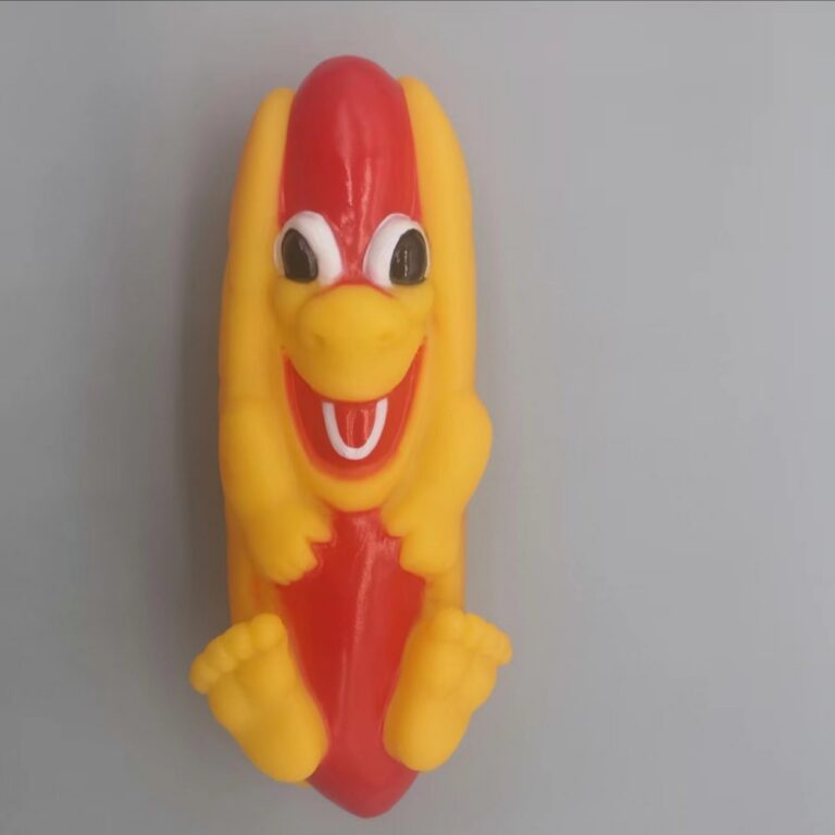 Squeaky Vinyl Smiley Hot Dog