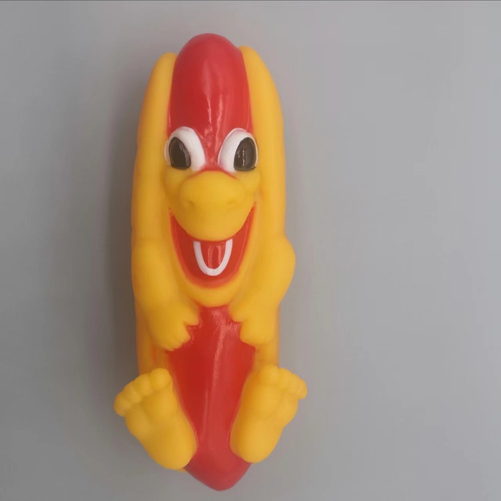 Squeaky Vinyl Smiley Hot Dog